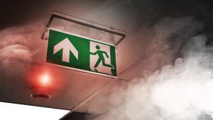 Wat is het potentieel bedreigd gebied bij brand?